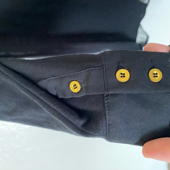 Poof Women's Black Button Down Shirt💕 Medium Back Sheer - Picture 16 of 16